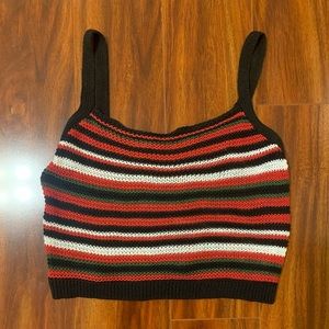 Knit multi color crop top